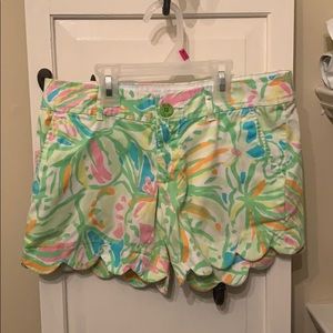 Lilly Pulitzer scalloped shorts.